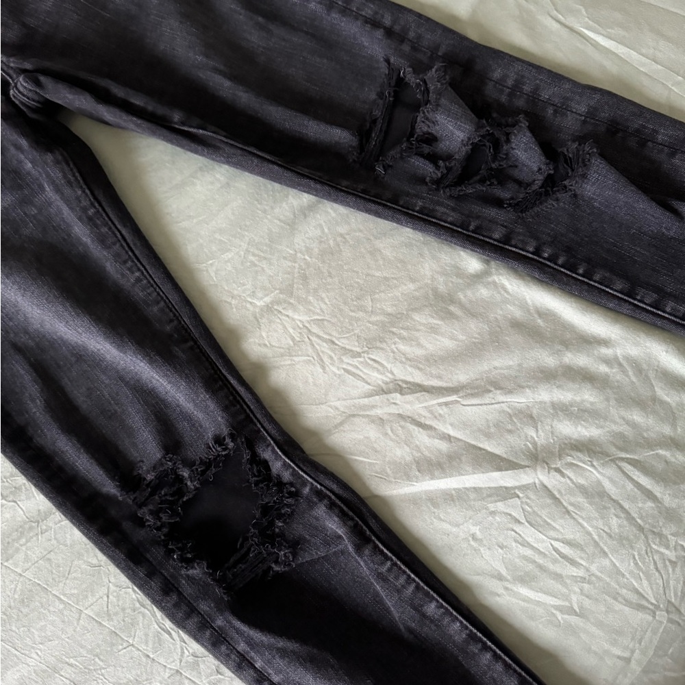 AE Black Ripped Skinny Jeans- High Rise